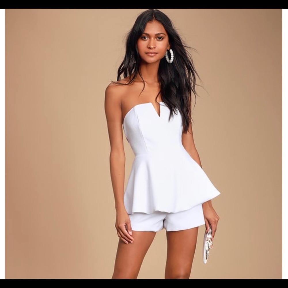 Lulus white romper with tags